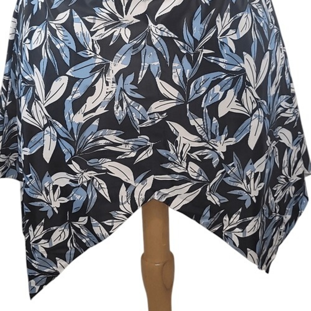 Ecupper‎ Black and Blue Leaf Print 2 Piece Tankini Swimsuit - Picture 9 of 16